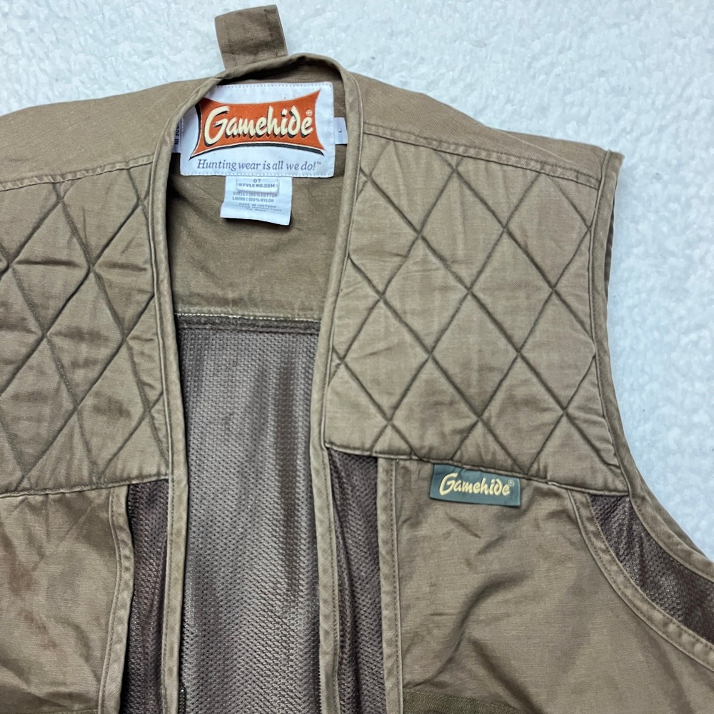 Gamehide Shooting Vest Mens Large Brown Style 30M Quilted Shoulder Mesh Back